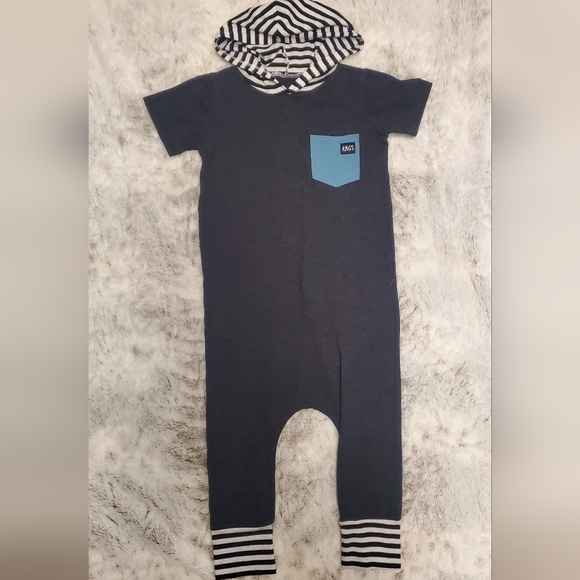 T-shirt Enfant Rags To Raches – Captain Tee, Gris, Taille 3-4 Ans